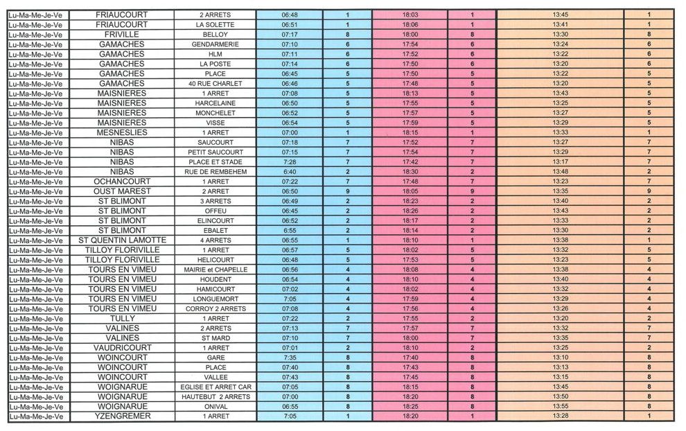 Horaires des transports scolaires - Communauts de Communes du Vimeu Horaires des transports scolaires - Communauts de Communes du Vimeu